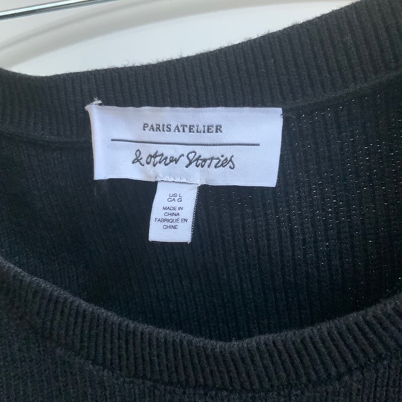 & Other Stories Black Ruffled Fitted Blouse - Picture 5 of 6